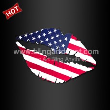 July 4th Independence Day Lips Design Iron On Transfers